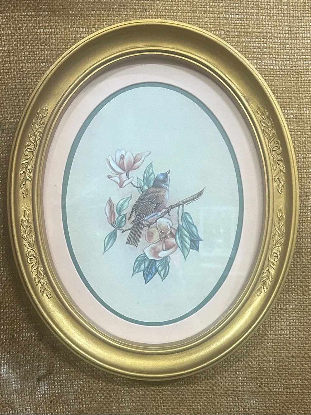 Vintage Homco Oval Bird Print Pictures - Set of 2